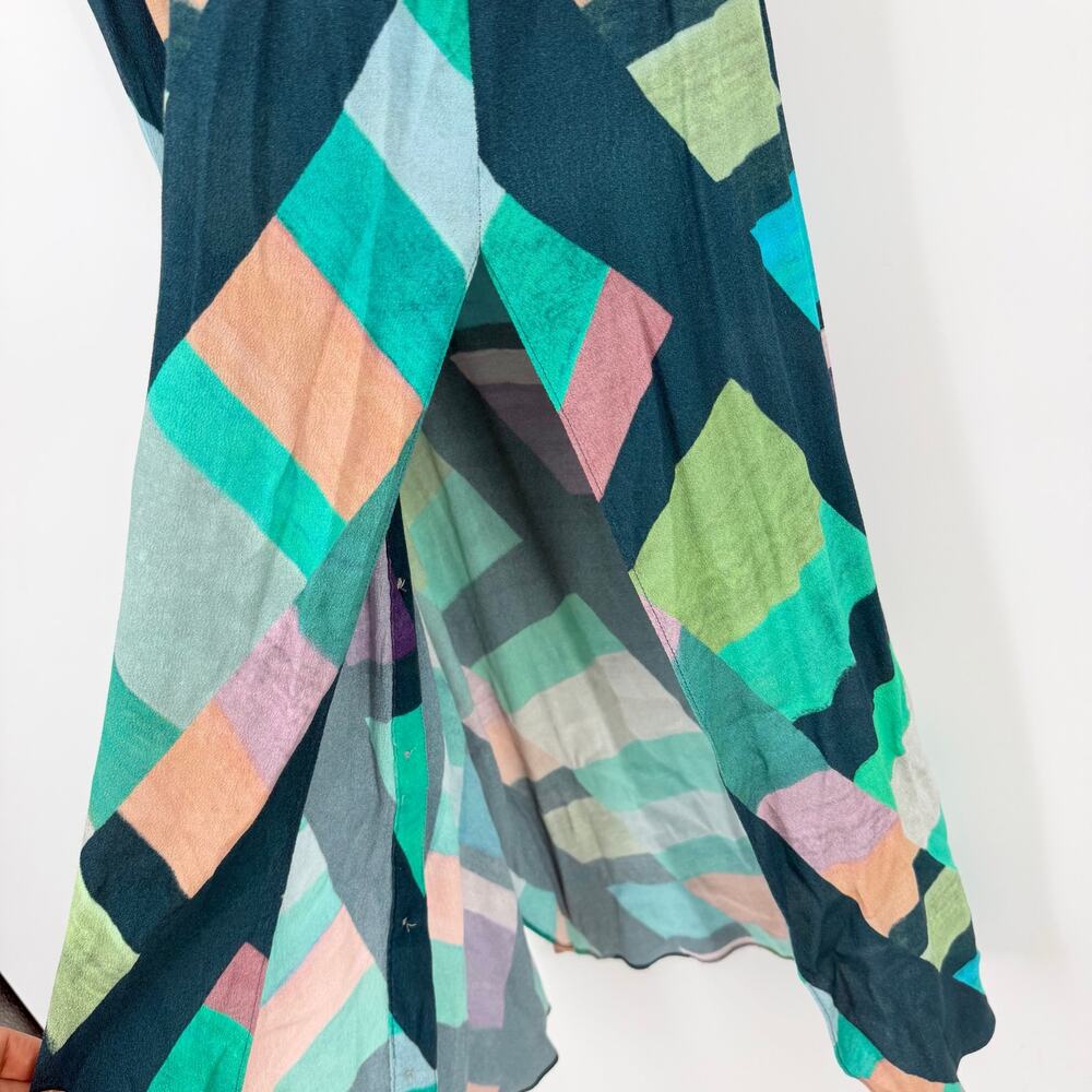 Mara Hoffman | Prism Kaleidoscope Technicolor Tribal Maxi Shirt Dress S - Picture 8 of 13
